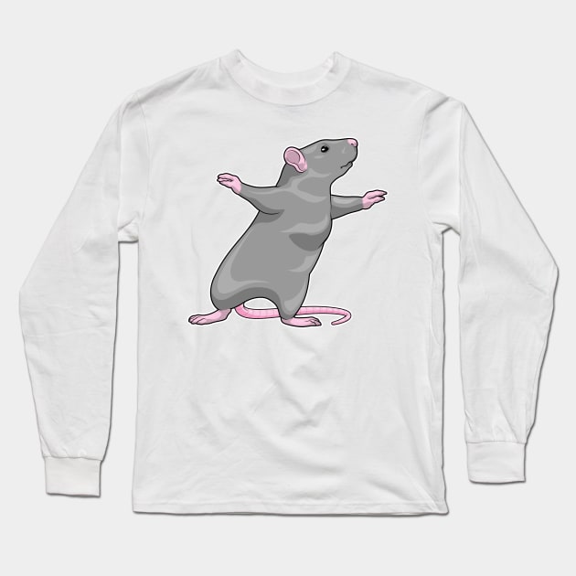 Rat Yoga Fitness Long Sleeve T-Shirt by Markus Schnabel